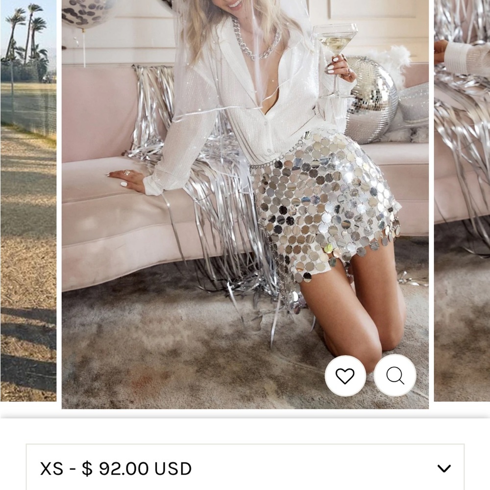 12th Tribe Diana Silver Disco Skirt